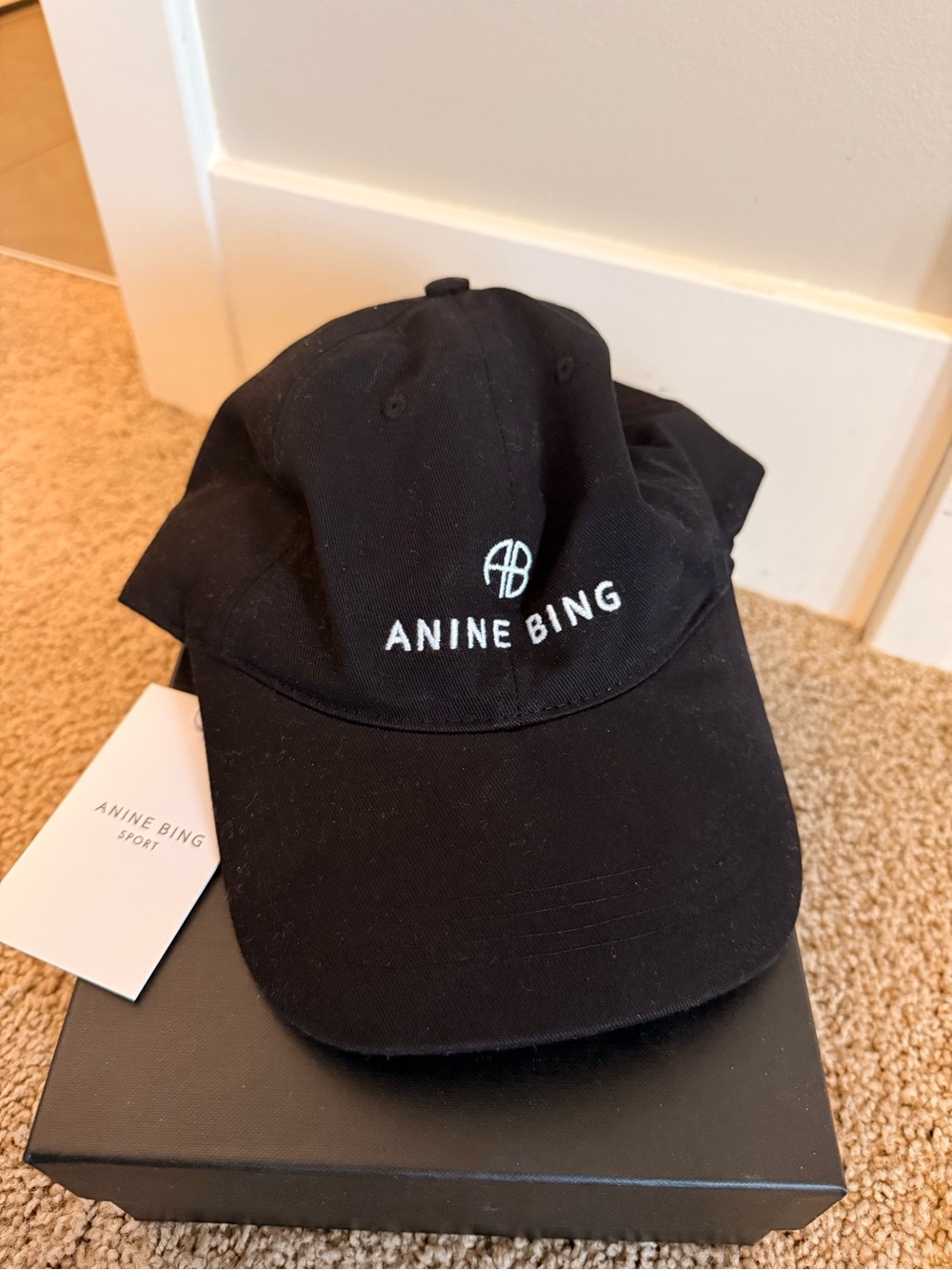 Anine Bing Black Logo Baseball Cap